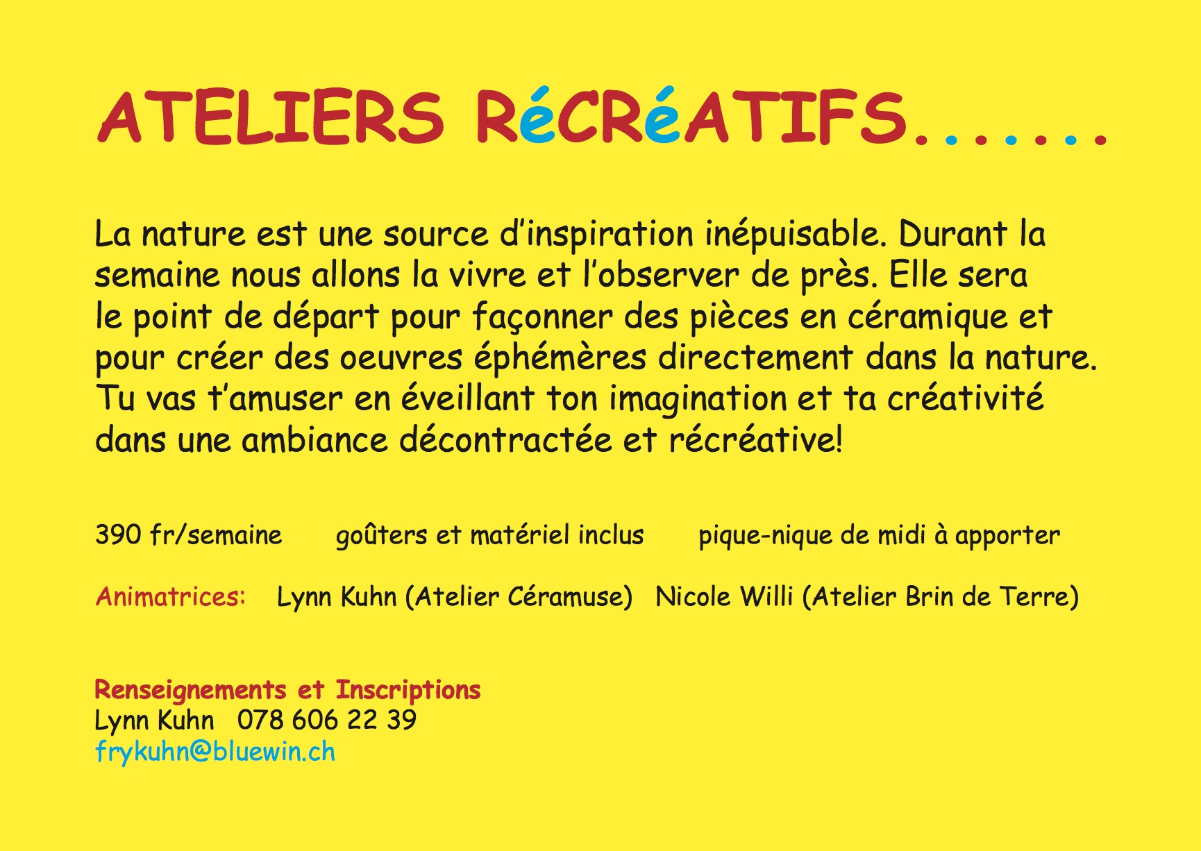 ateliers récréatifs