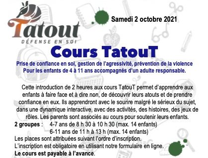 Cours TatouT - 2 nouvelles sessions